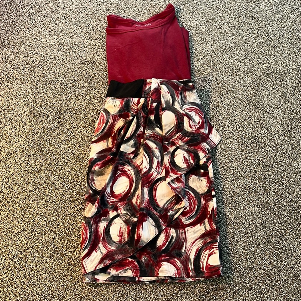 🤩work set🤩 woman’s skirt and long sleeve knit shirt